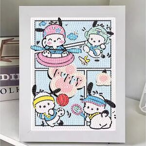 Brand New DIY Pochacco Diamond Beads Art With Frame